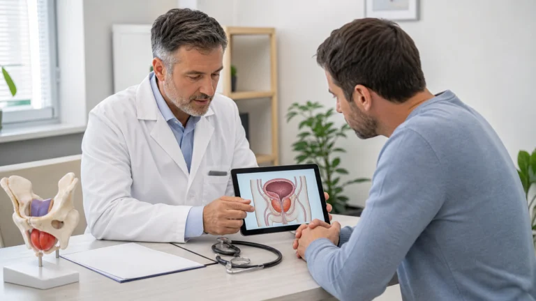 Illustration éditoriale pour l’article « Prostatite aiguë ou cancer : comment faire la différence »
